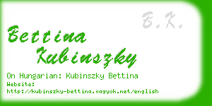 bettina kubinszky business card